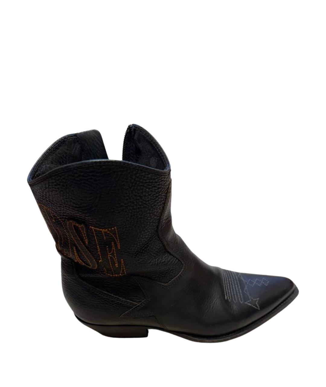 GOLDEN GOOSE DELUXE BRAND Черные кожаные полусапоги, фото 1