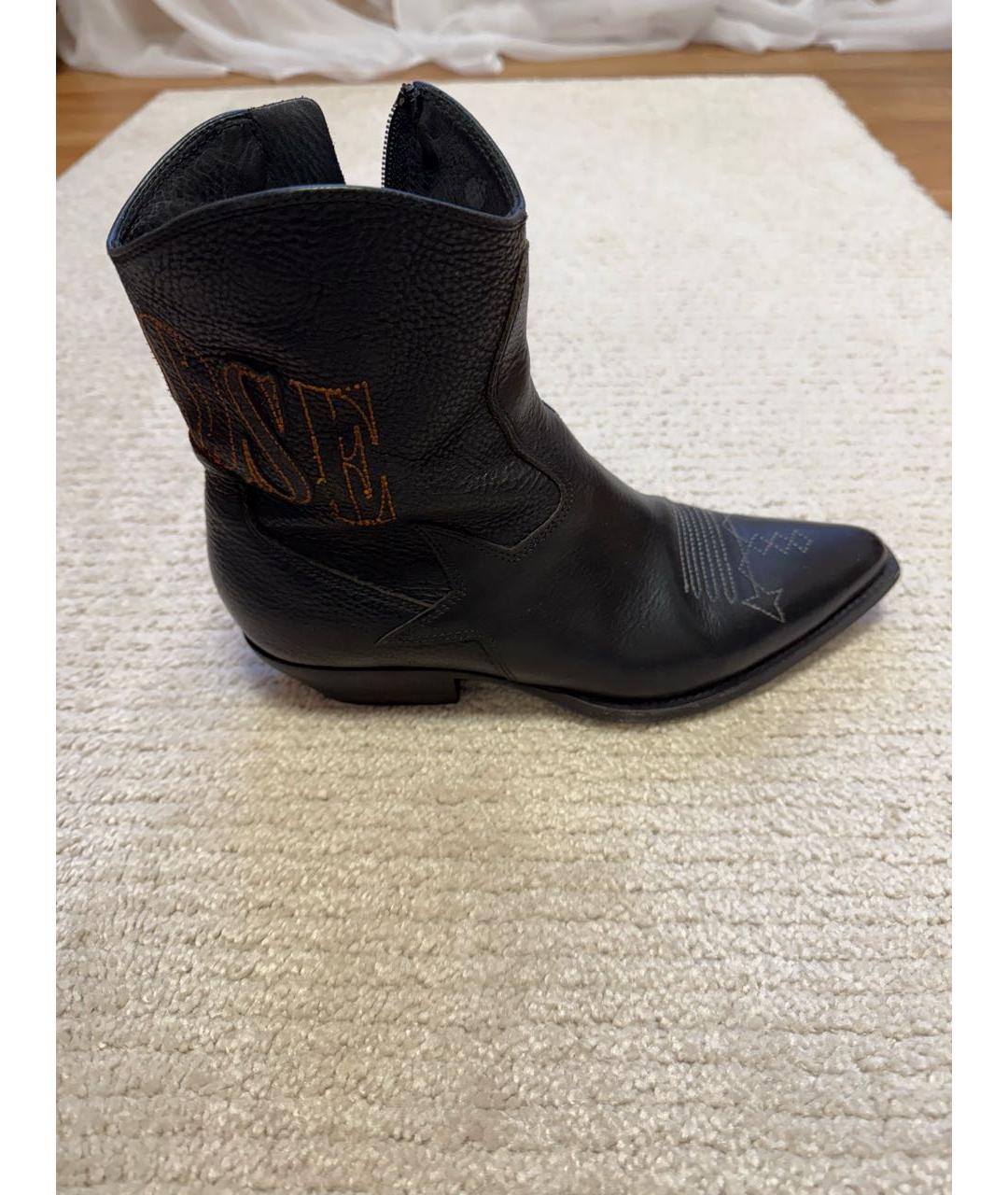 GOLDEN GOOSE DELUXE BRAND Черные кожаные полусапоги, фото 5