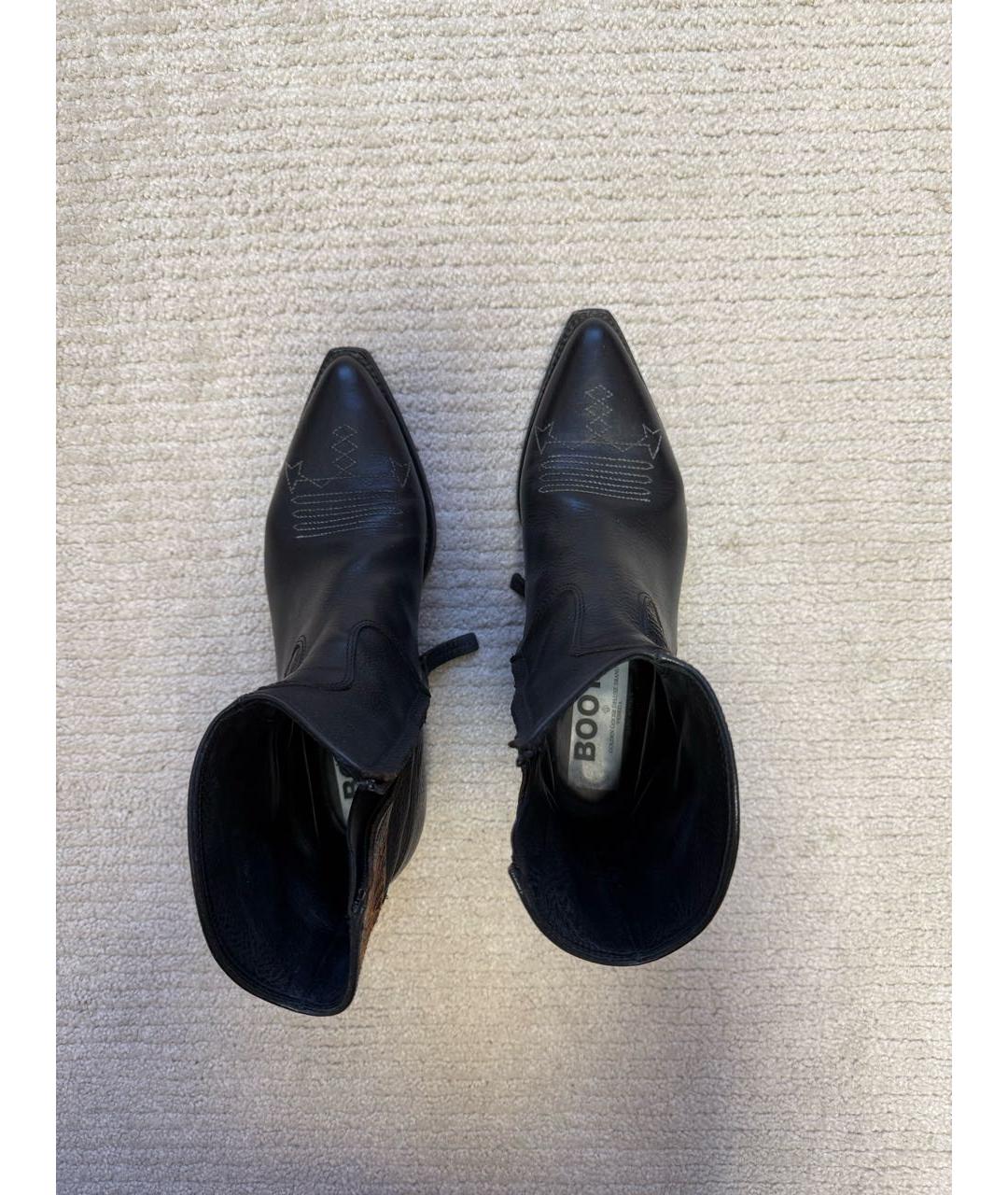 GOLDEN GOOSE DELUXE BRAND Черные кожаные полусапоги, фото 3