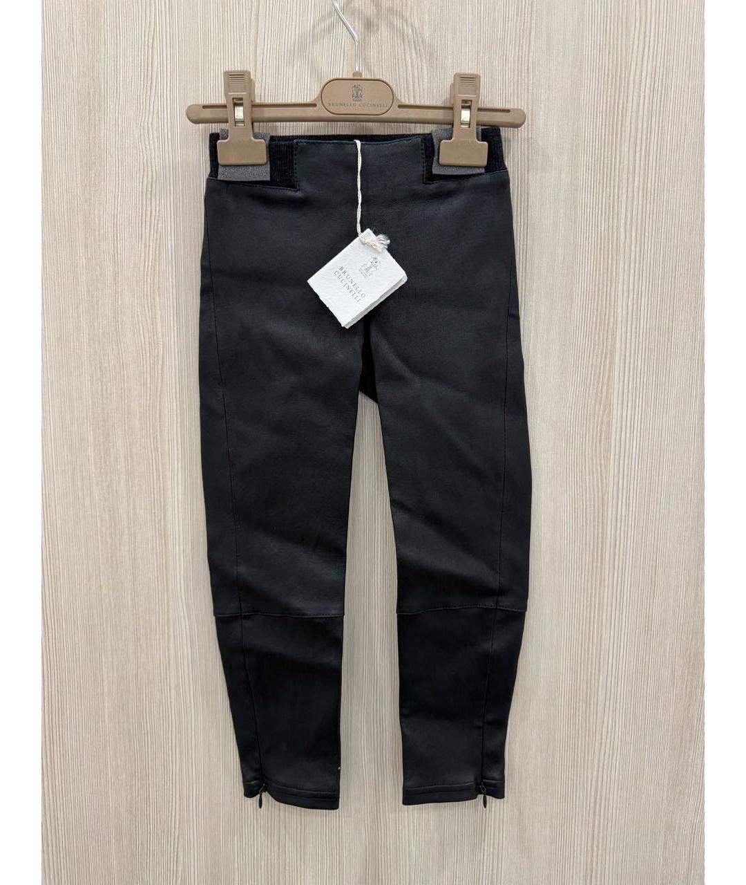 BRUNELLO CUCINELLI Черные кожаные брюки и шорты, фото 8