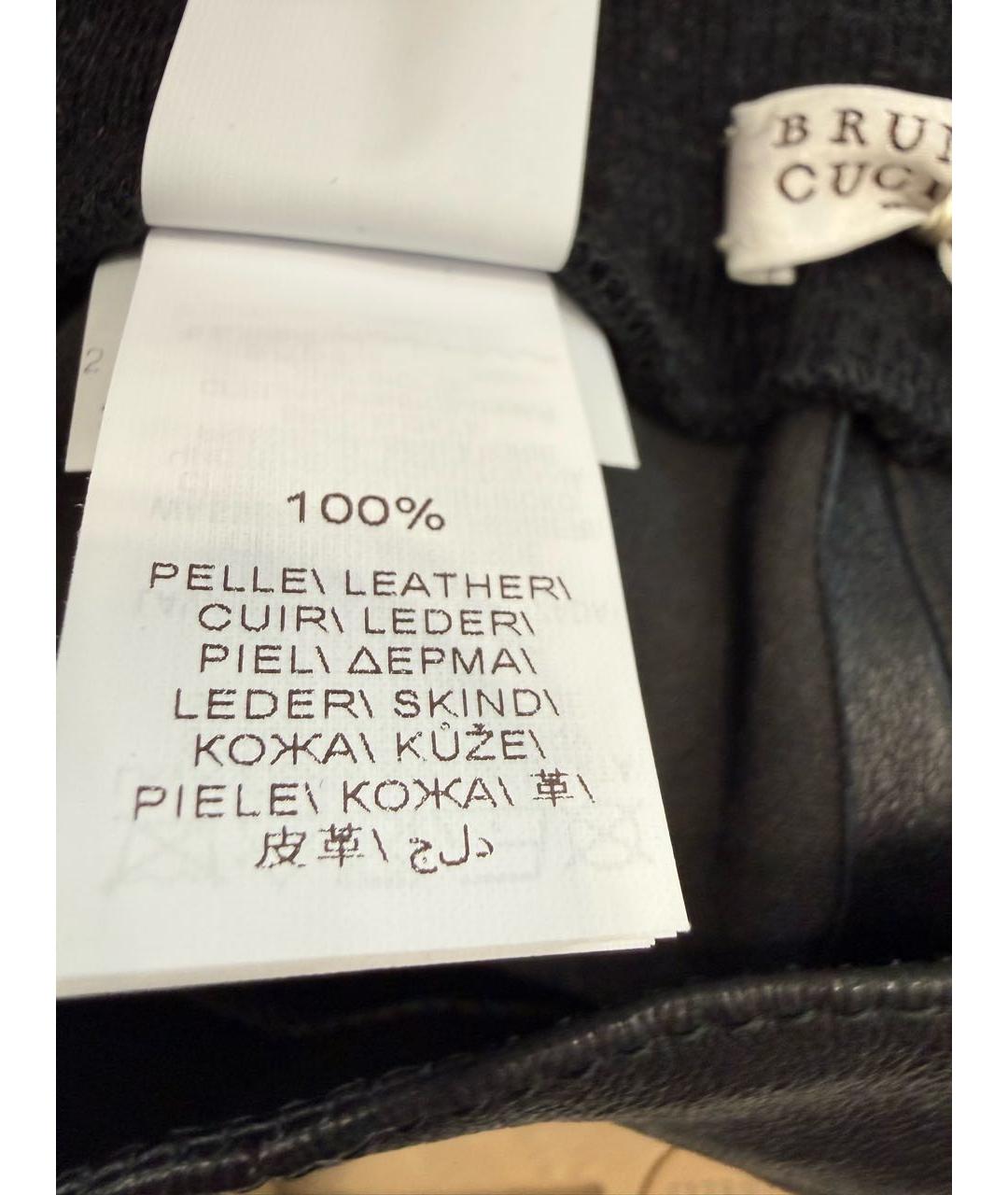 BRUNELLO CUCINELLI Черные кожаные брюки и шорты, фото 6