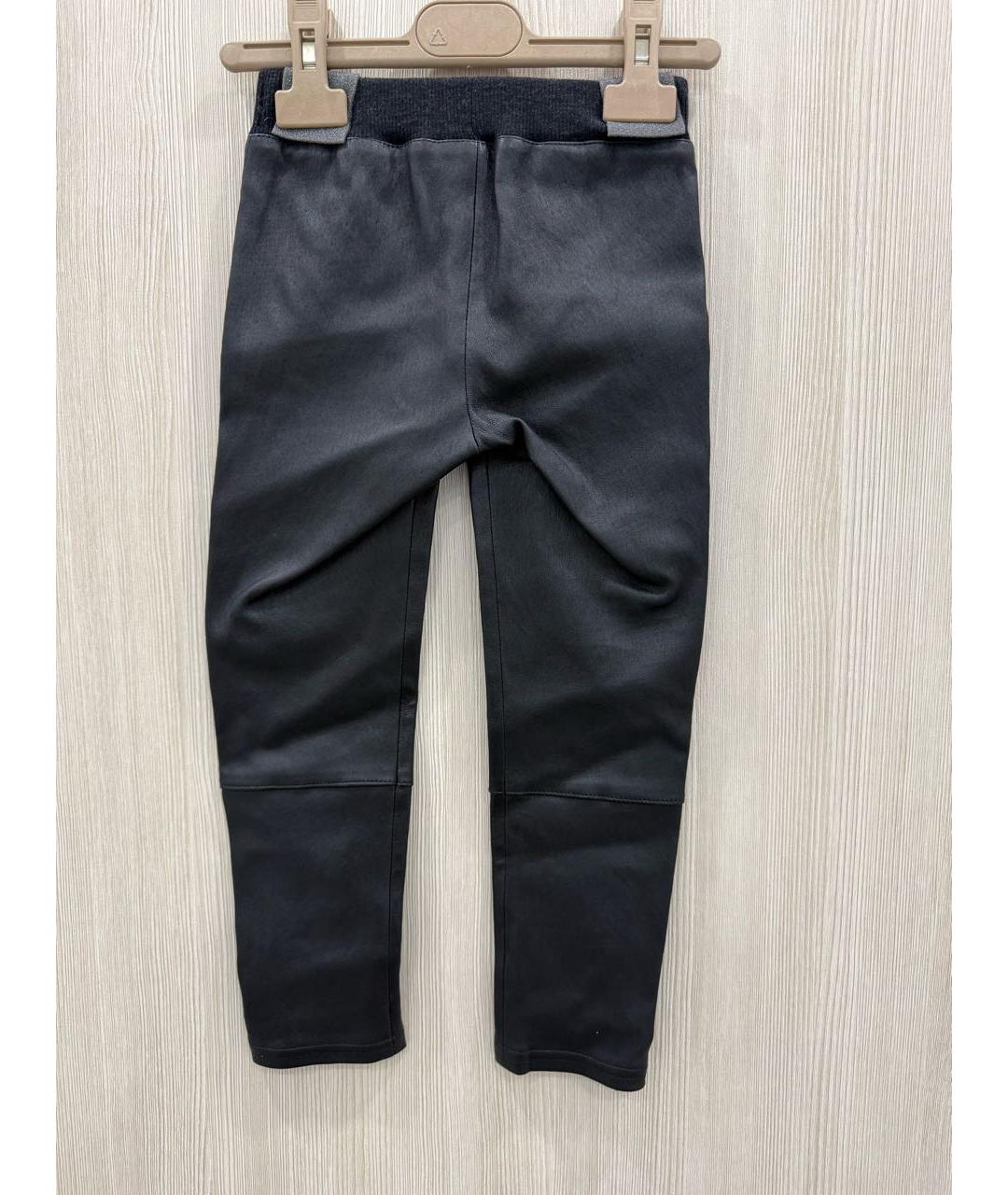 BRUNELLO CUCINELLI Черные кожаные брюки и шорты, фото 2