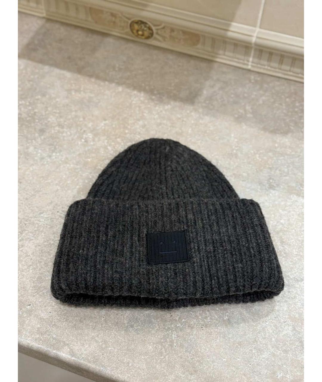 ACNE STUDIOS Серая шерстяная шапка, фото 2