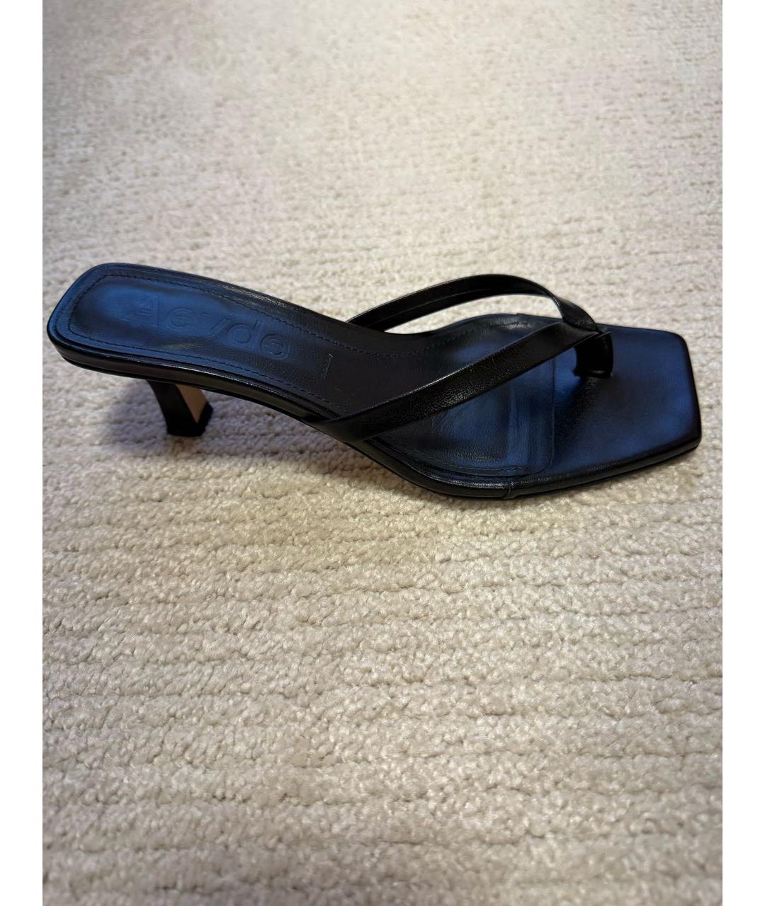 Aeydé Черные кожаные сабо, фото 5