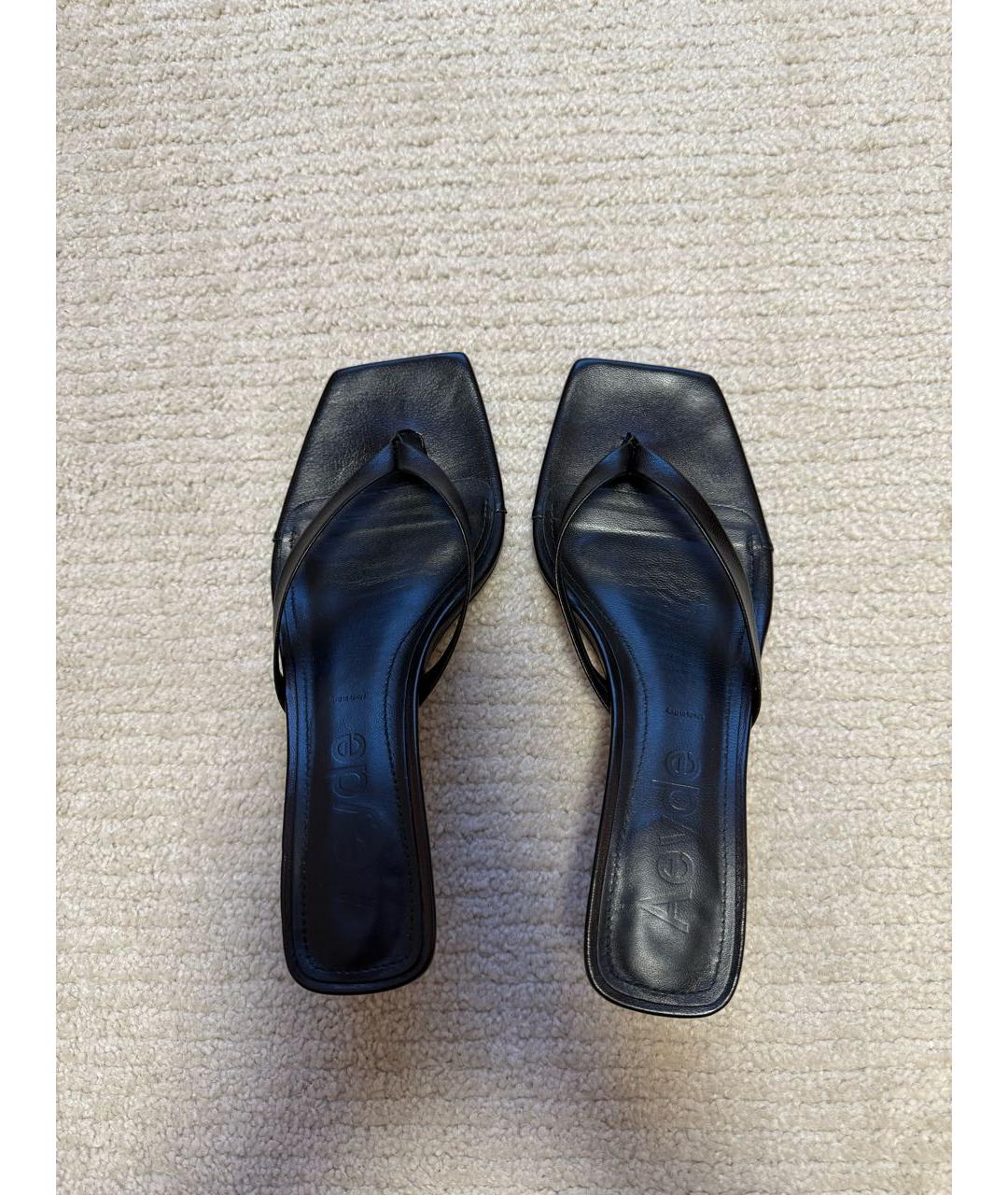 Aeydé Черные кожаные сабо, фото 3