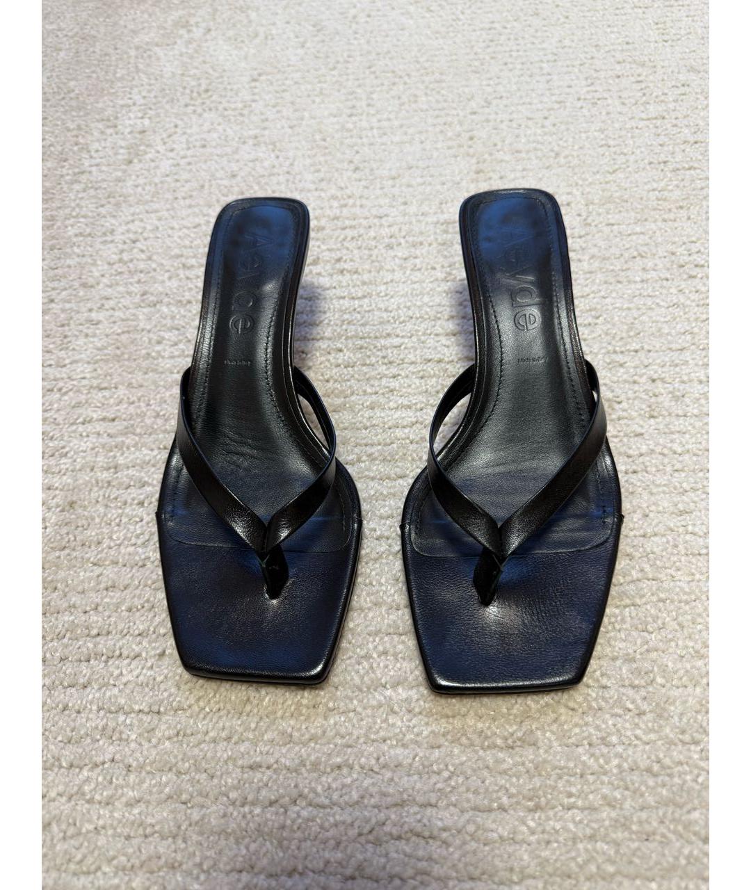 Aeydé Черные кожаные сабо, фото 2
