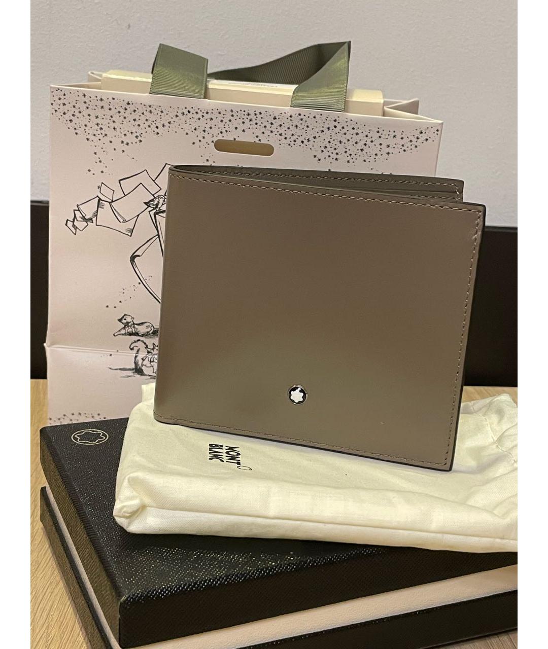 MONTBLANC Бежевый кожаный кошелек, фото 2