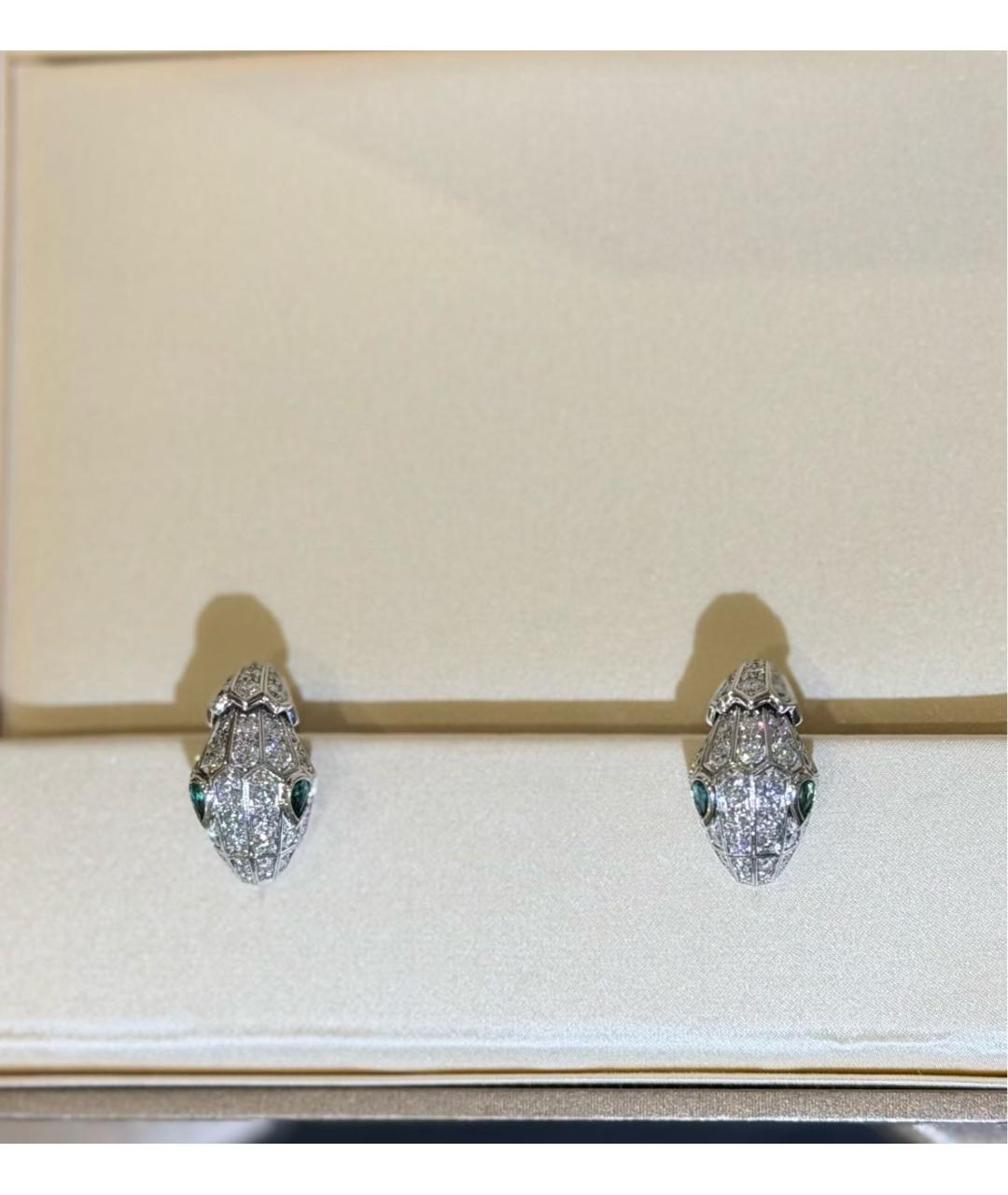 BVLGARI Белые серьги из белого золота, фото 2