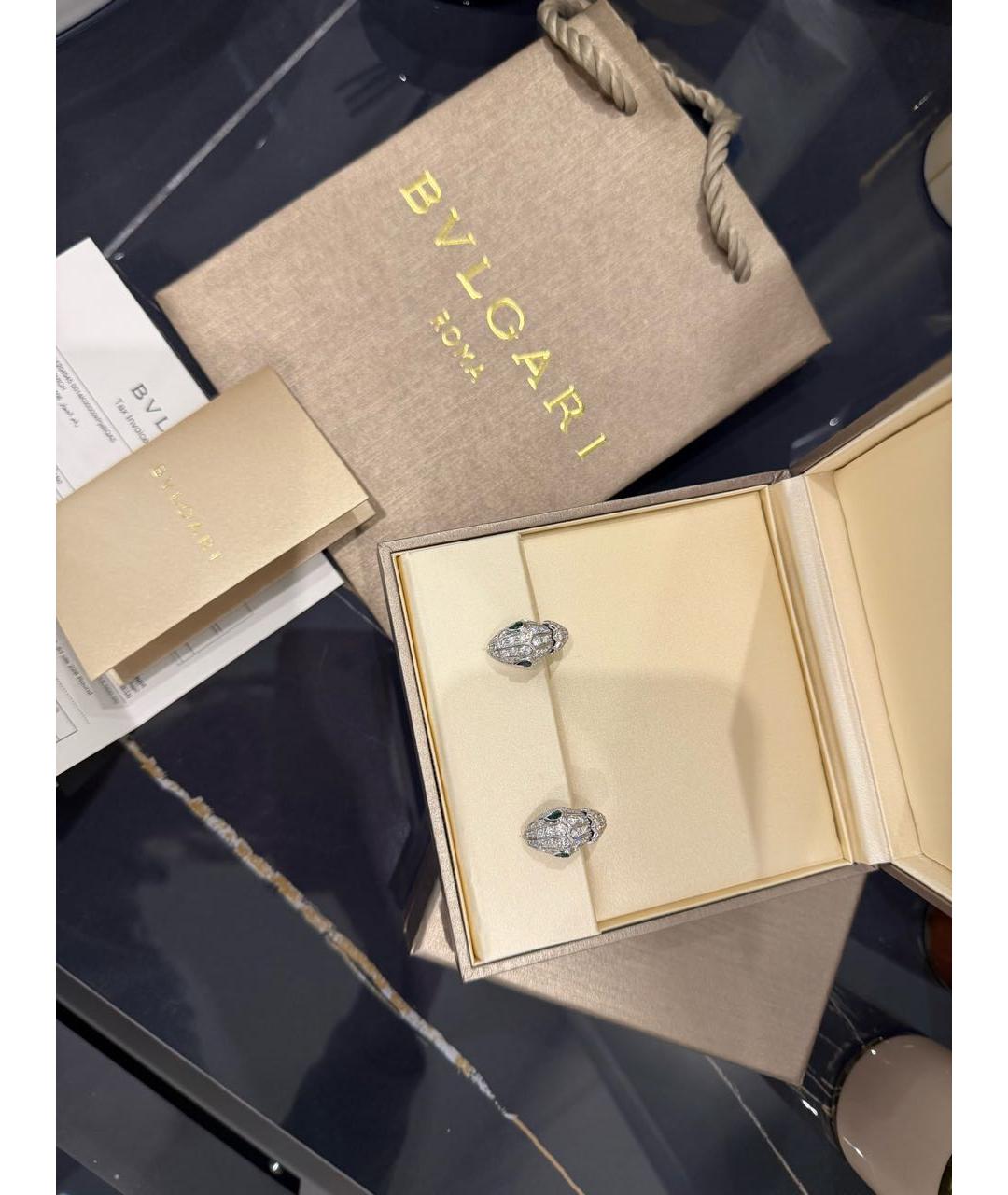 BVLGARI Белые серьги из белого золота, фото 4