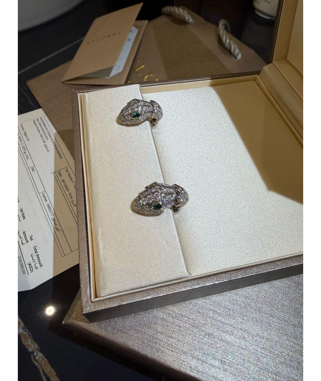 BVLGARI Белые серьги из белого золота, фото 3