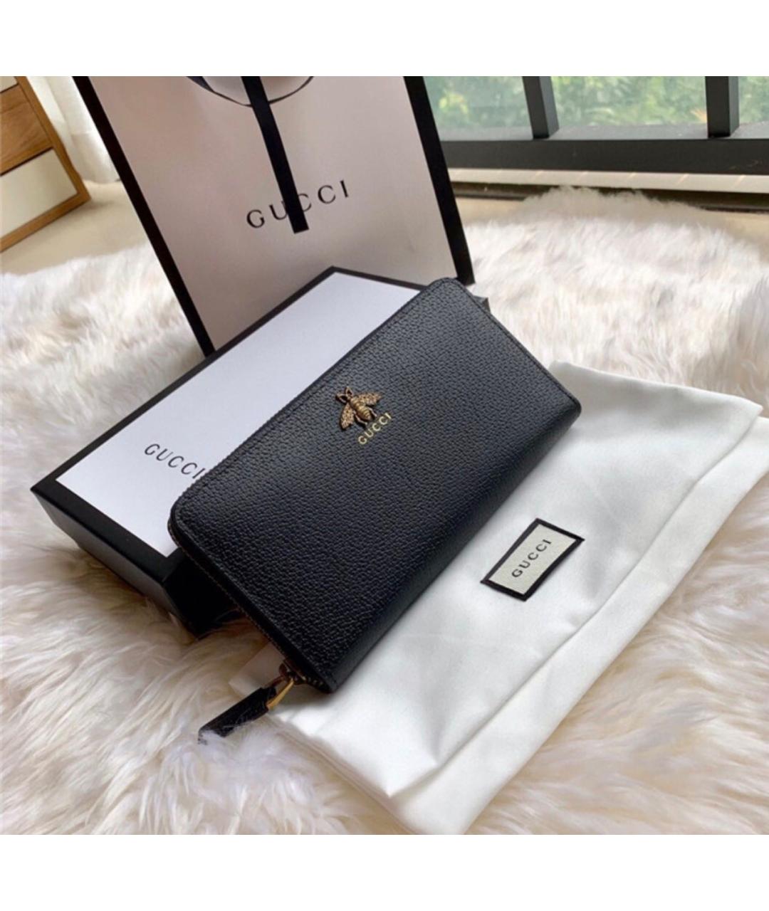 GUCCI Черный кожаный кошелек, фото 5