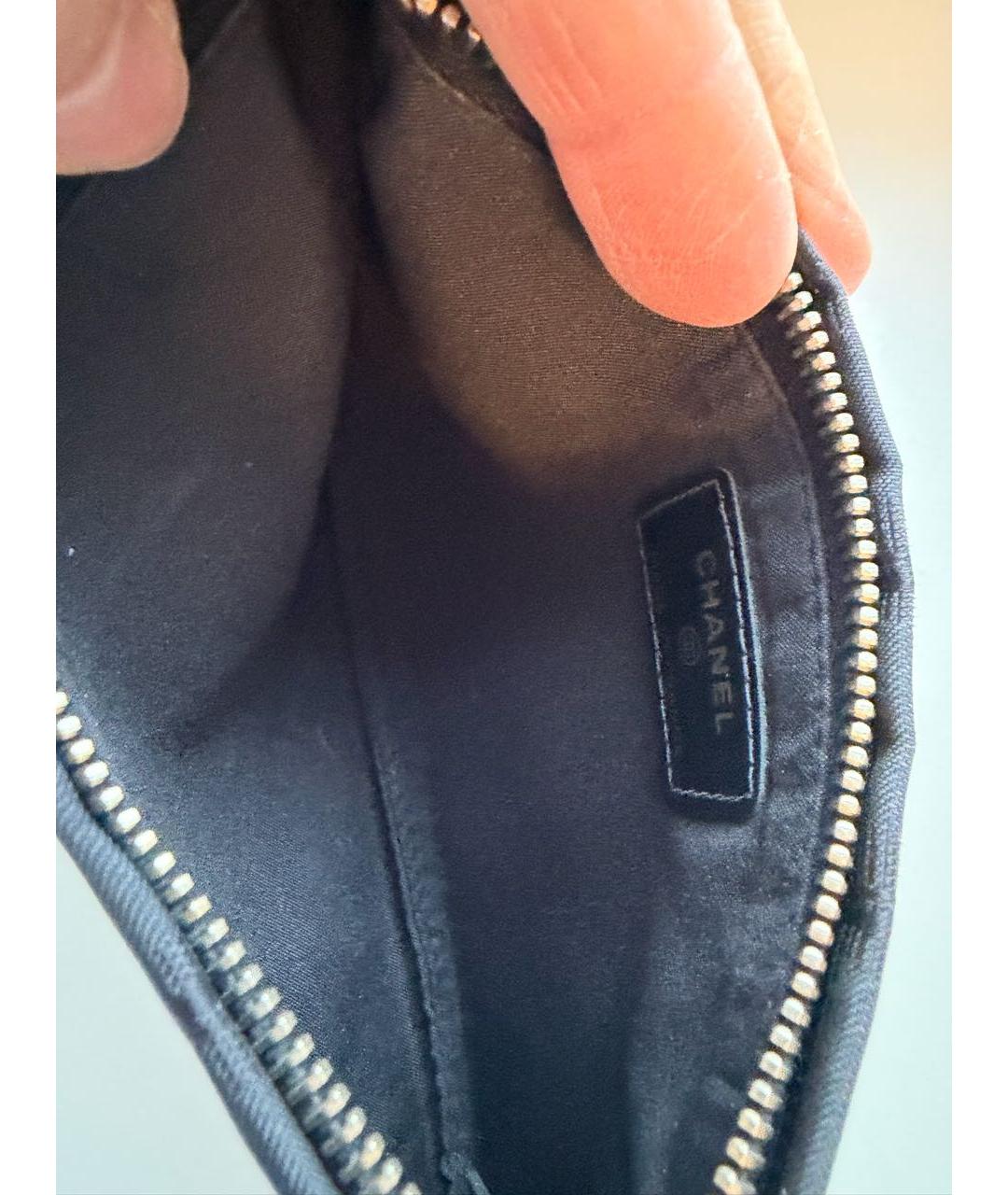 CHANEL Черная тканевая косметичка, фото 5