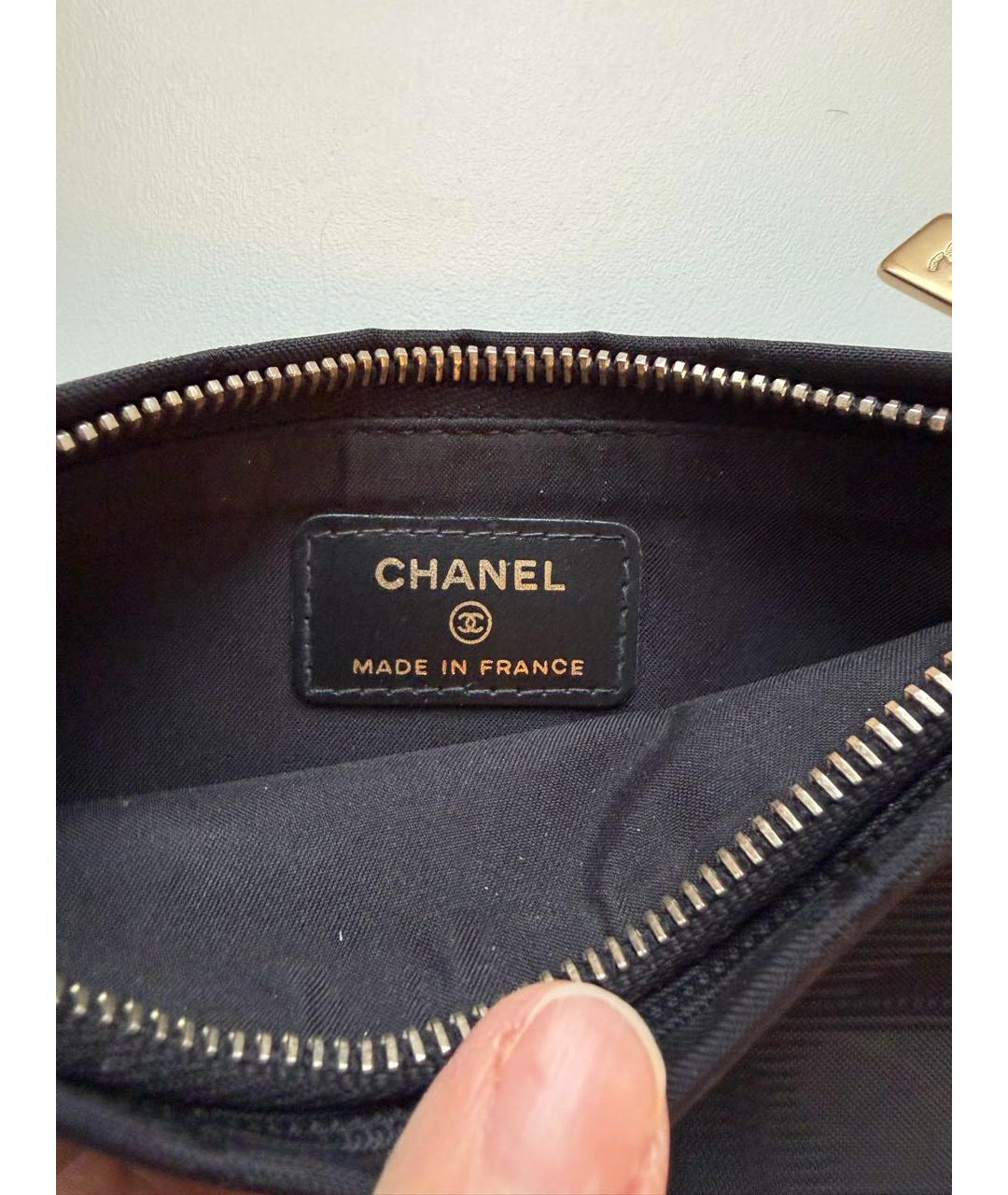 CHANEL Черная тканевая косметичка, фото 3