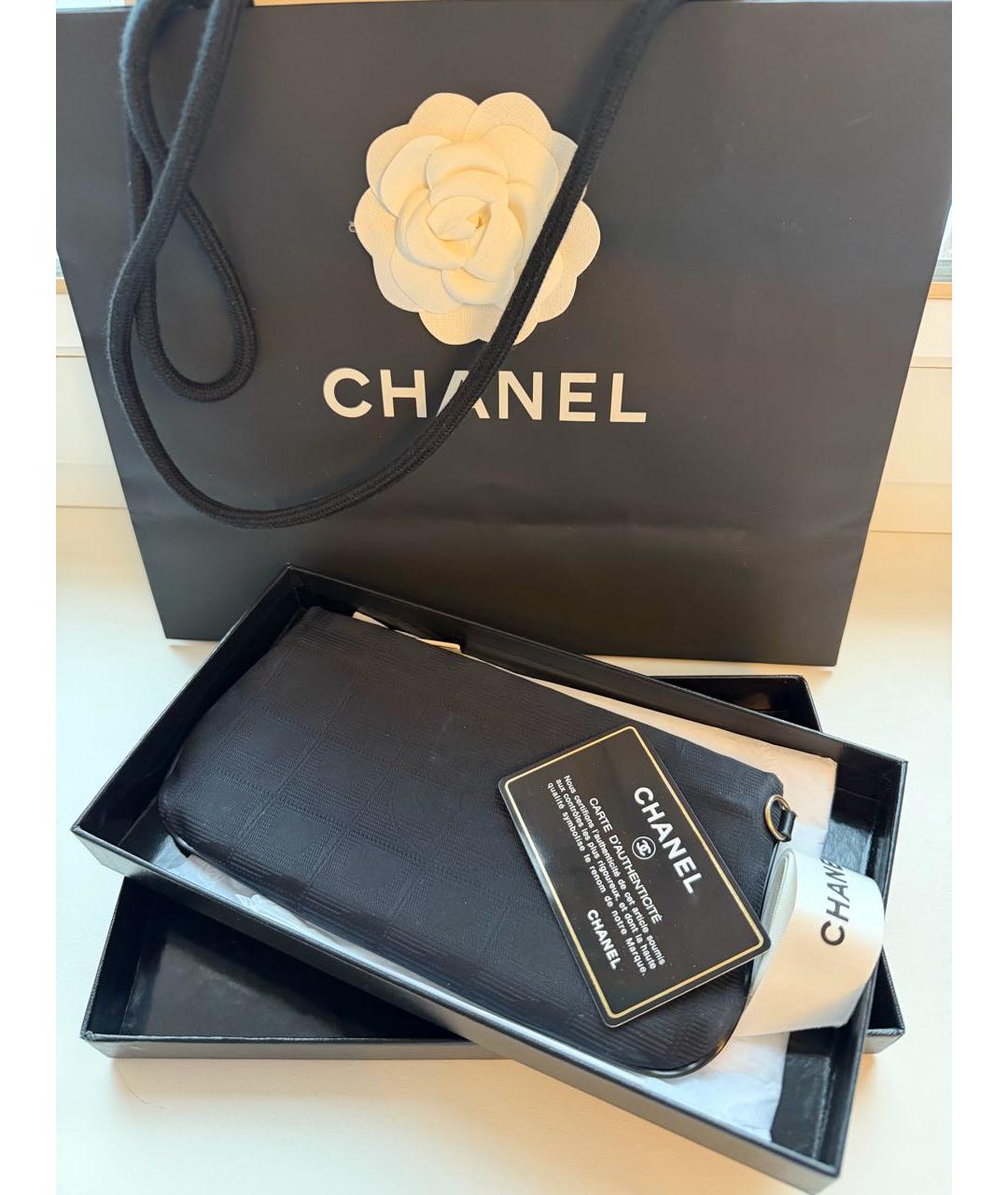 CHANEL Черная тканевая косметичка, фото 4