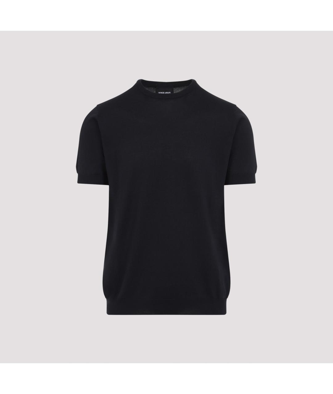 GIORGIO ARMANI Темно-синий шелковый джемпер / свитер, фото 2