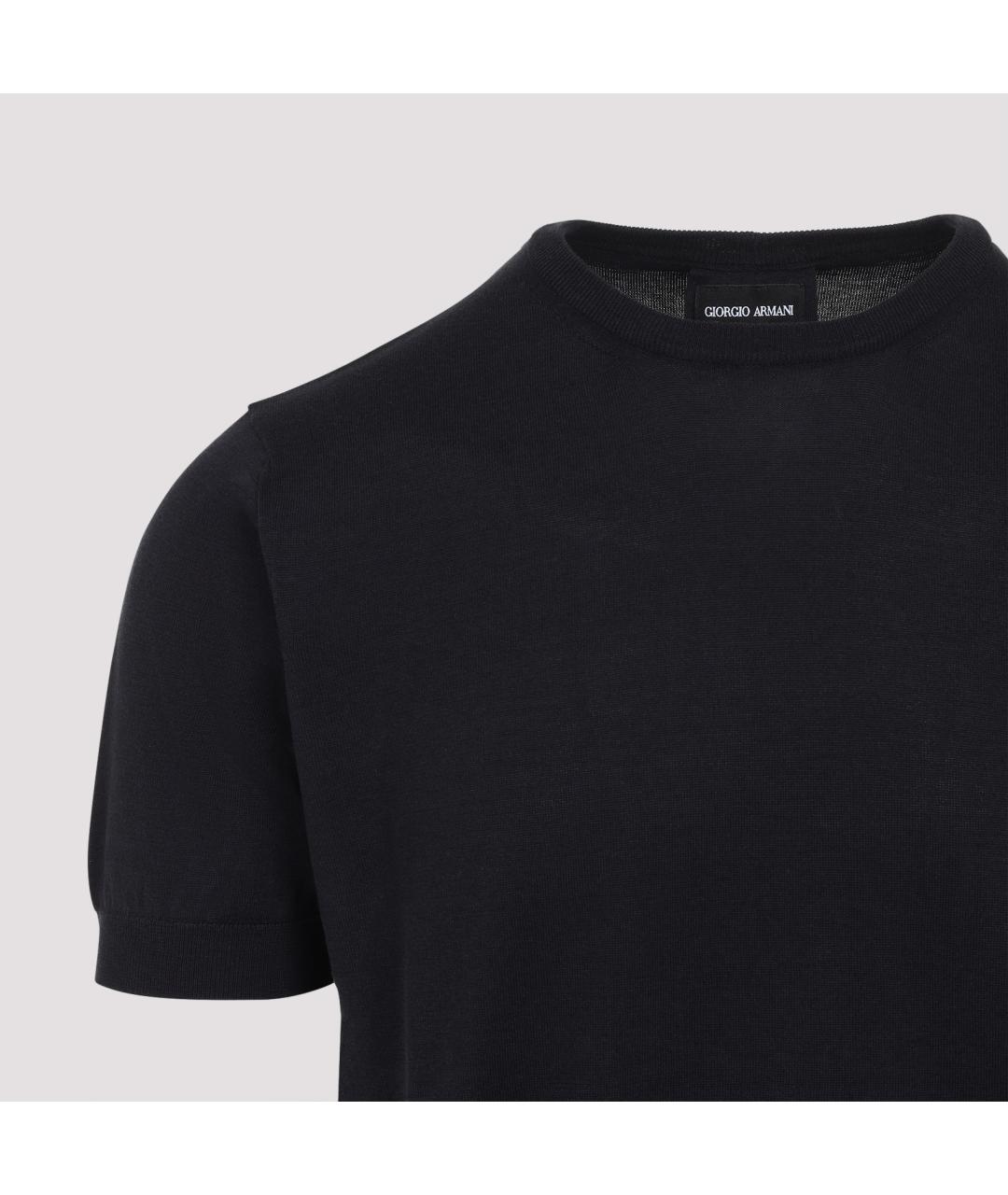 GIORGIO ARMANI Темно-синий шелковый джемпер / свитер, фото 4