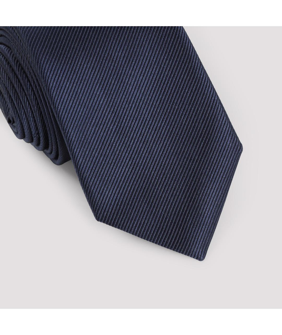 GIORGIO ARMANI Темно-синий шелковый галстук, фото 4