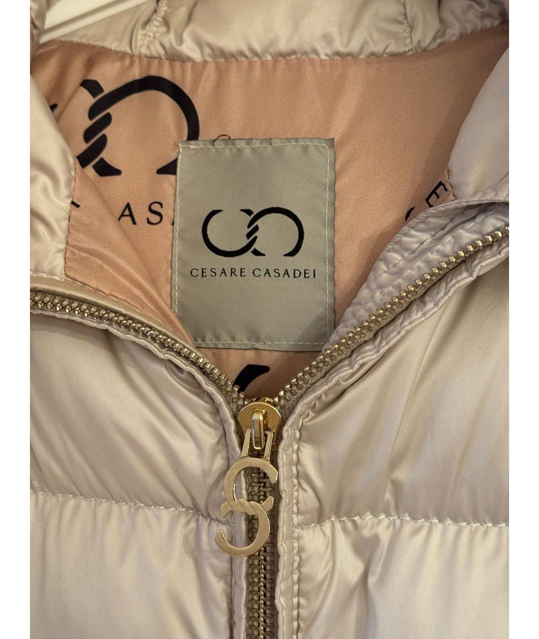 CASADEI Бежевый шифоновый пуховик, фото 3