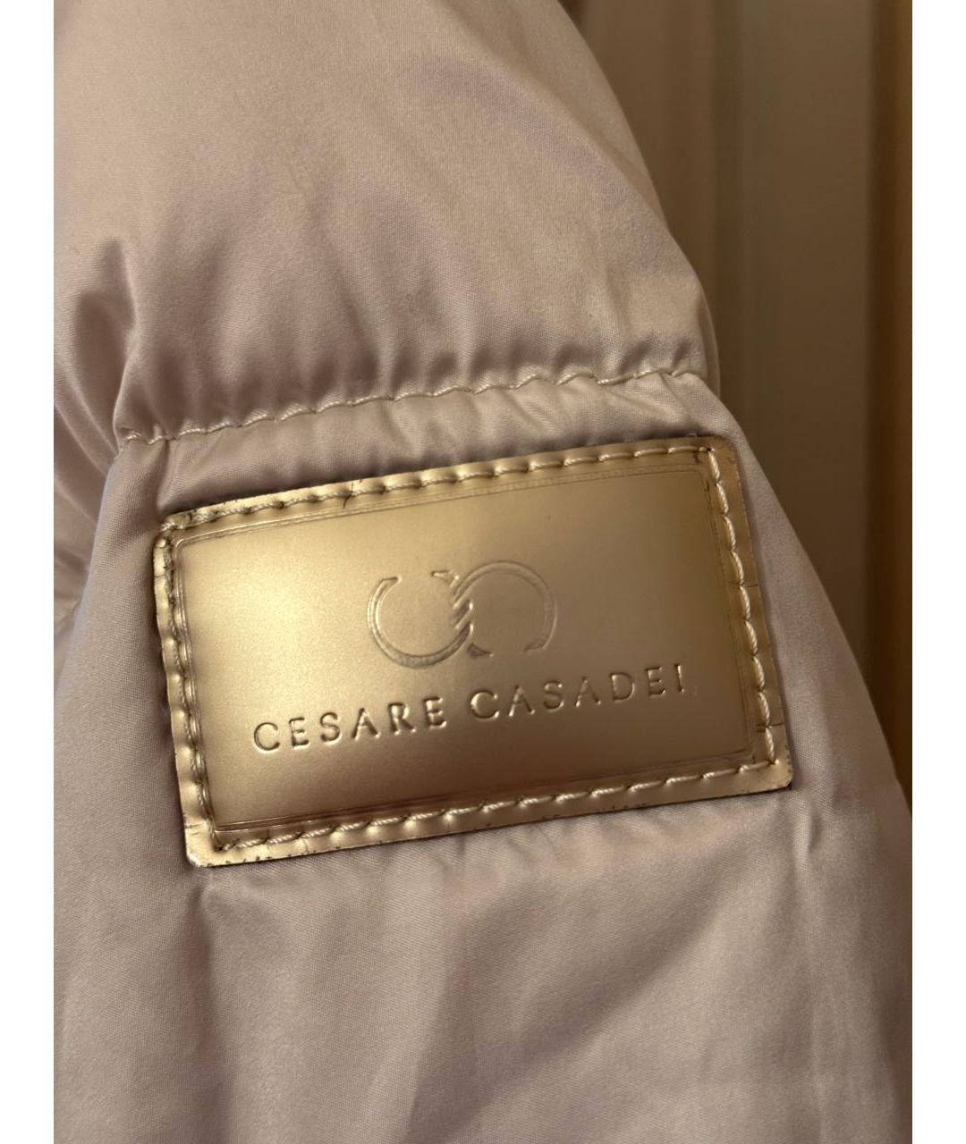 CASADEI Бежевый шифоновый пуховик, фото 4