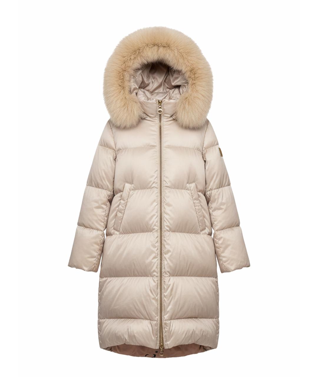 CASADEI Бежевый шифоновый пуховик, фото 1