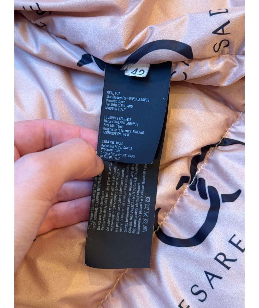 CASADEI Бежевый шифоновый пуховик, фото 6