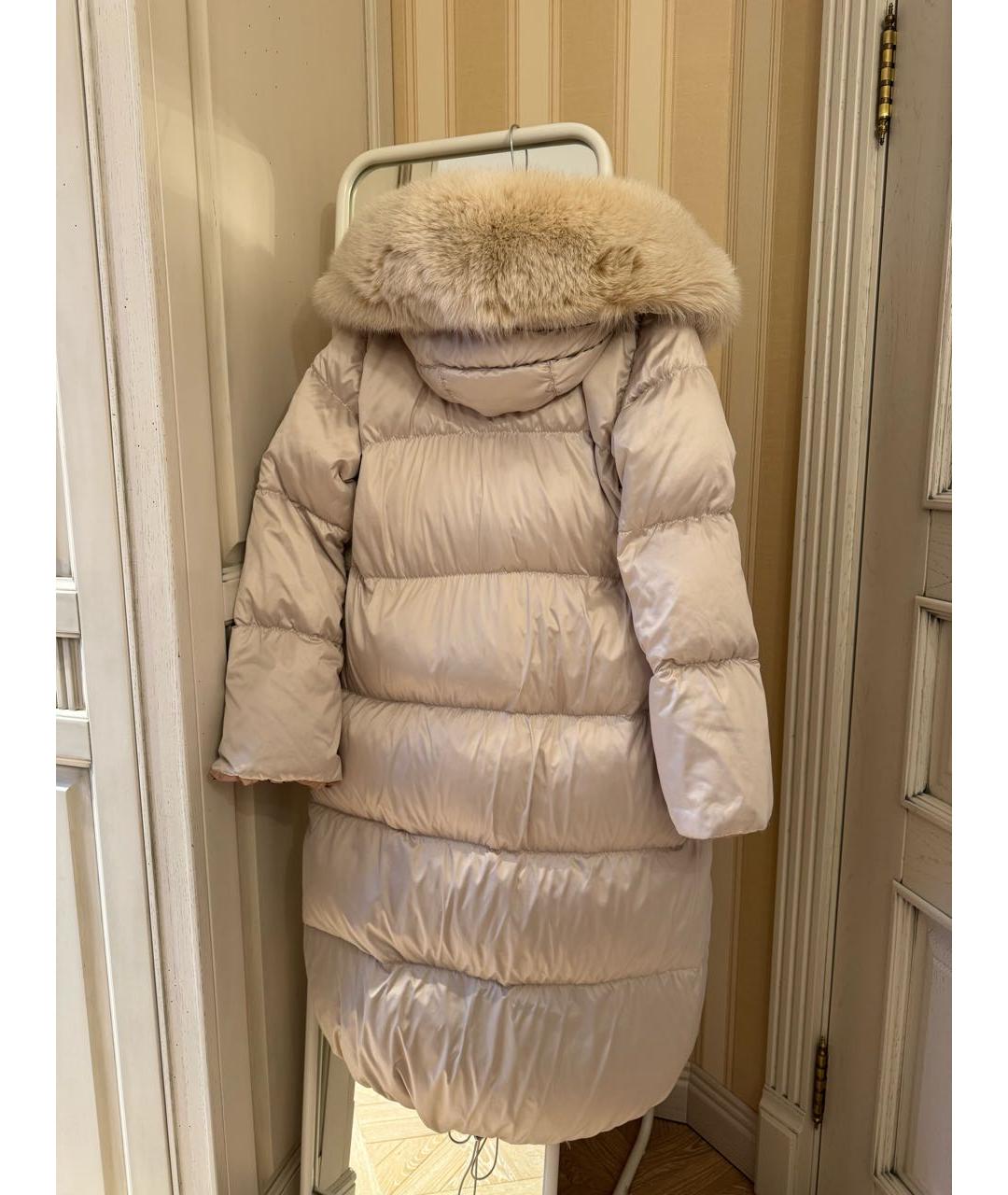 CASADEI Бежевый шифоновый пуховик, фото 2