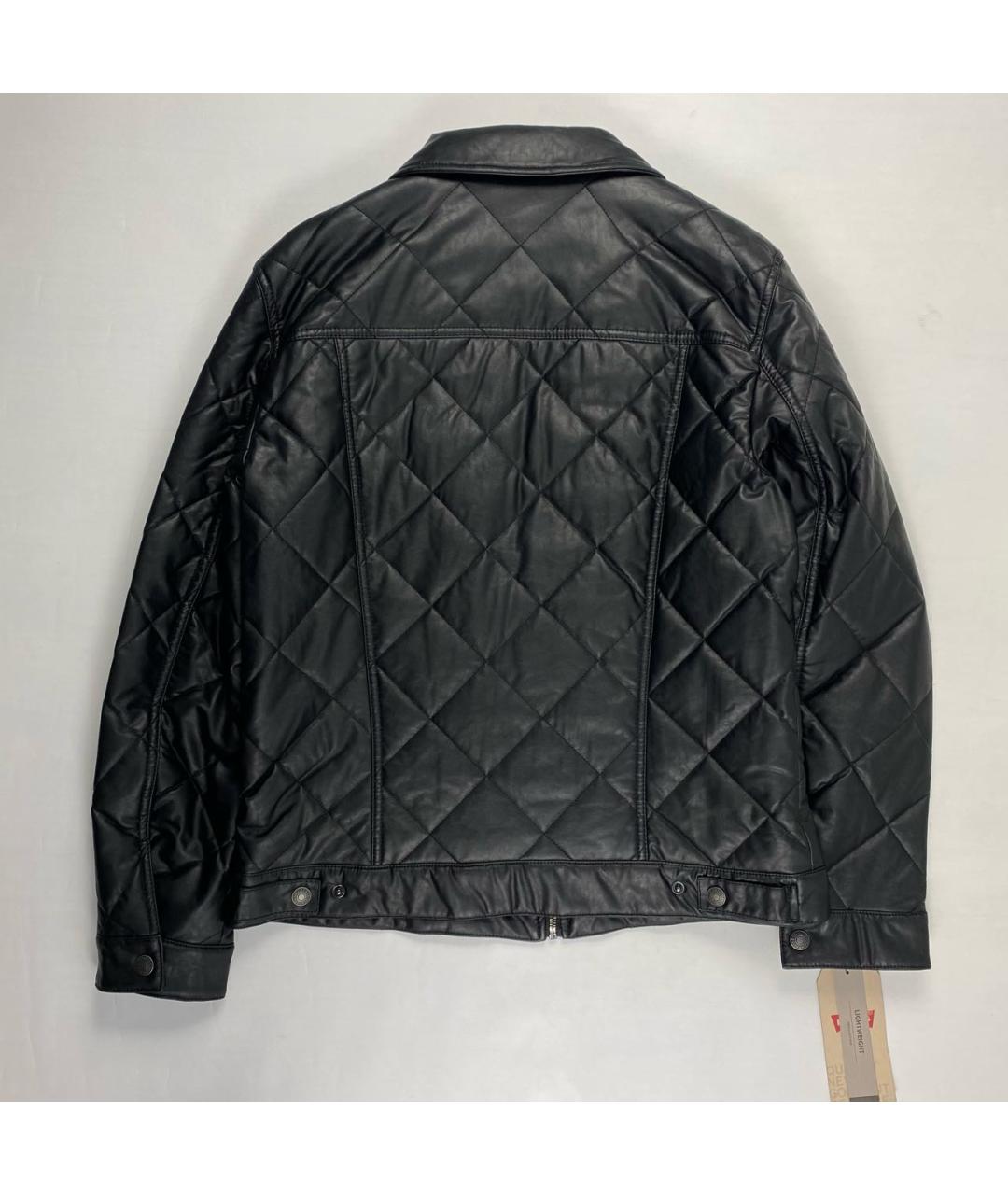 LEVI'S Черная кожаная куртка, фото 2