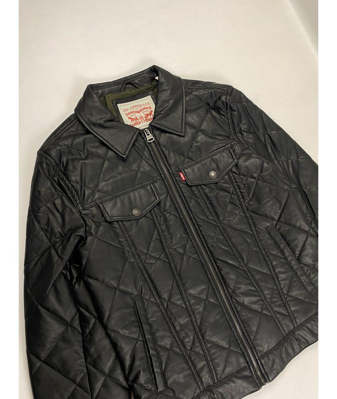 LEVI'S Черная кожаная куртка, фото 5