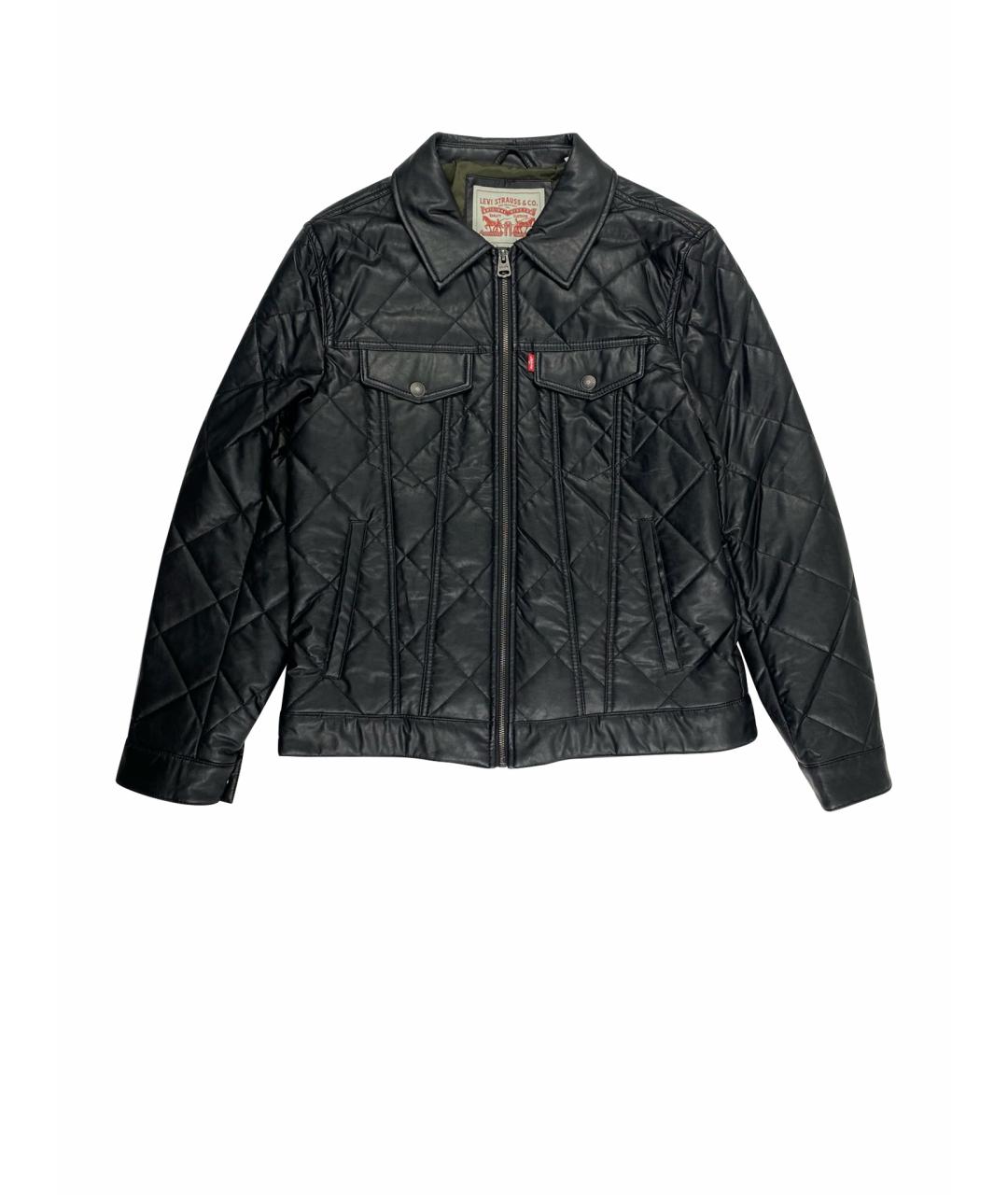 LEVI'S Черная кожаная куртка, фото 7