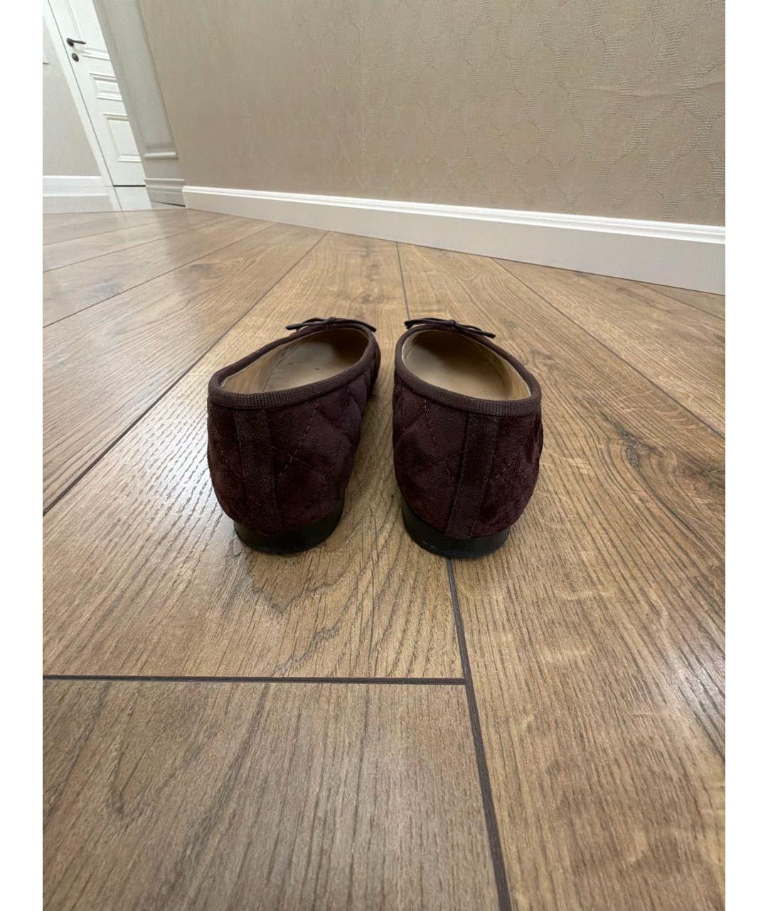 CHANEL Бордовые замшевые балетки, фото 4