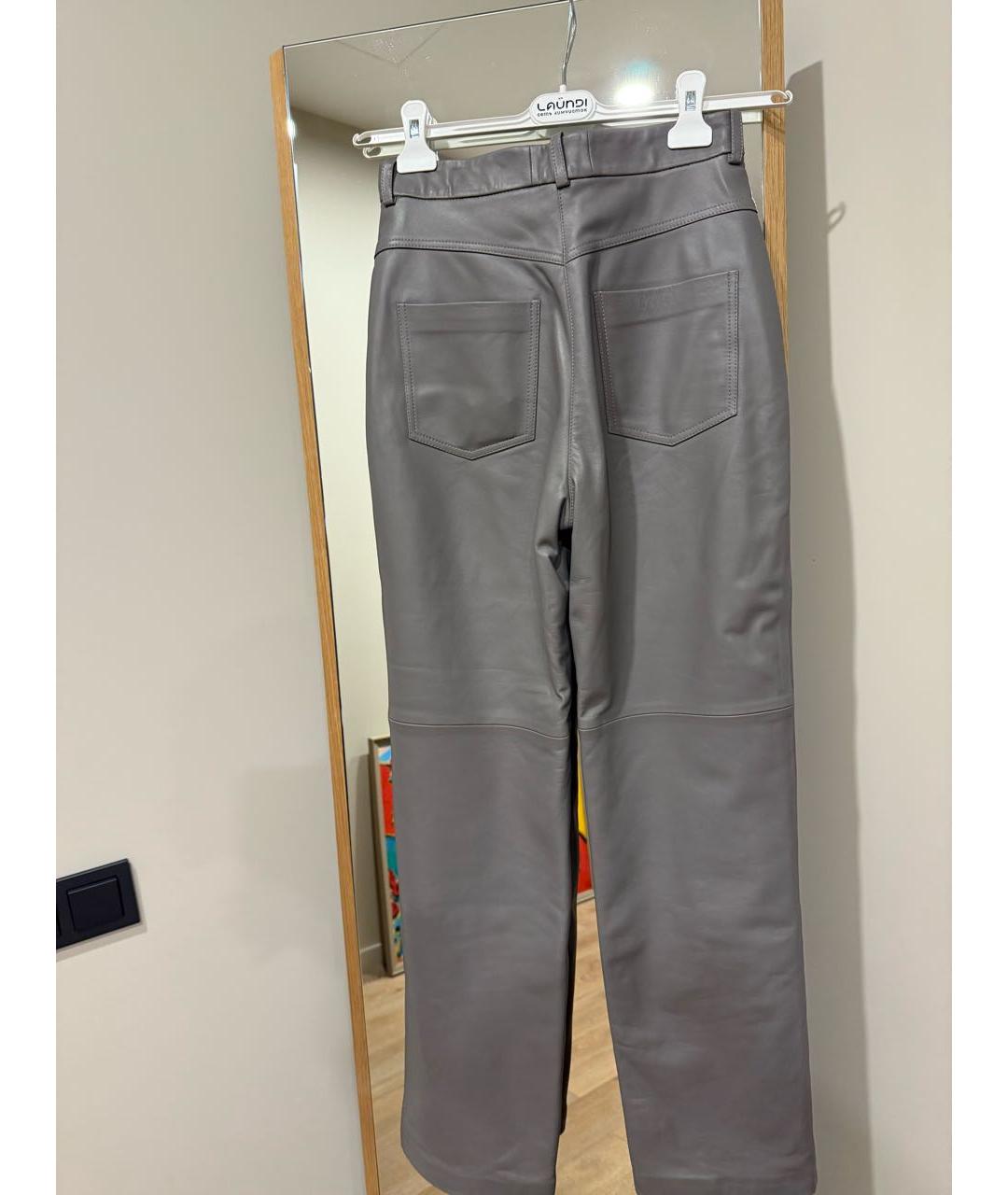 12 STOREEZ Антрацитовые кожаные прямые брюки, фото 2