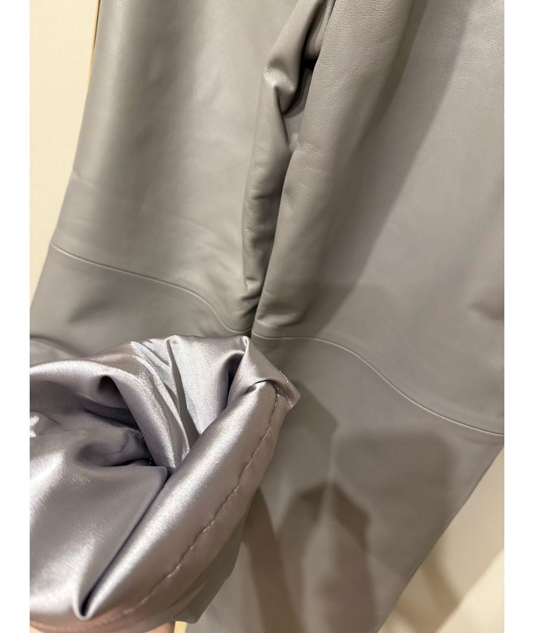 12 STOREEZ Антрацитовые кожаные прямые брюки, фото 5