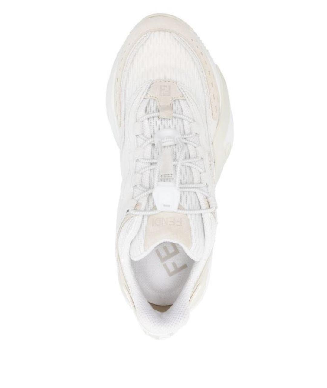 FENDI Белые текстильные кроссовки, фото 4