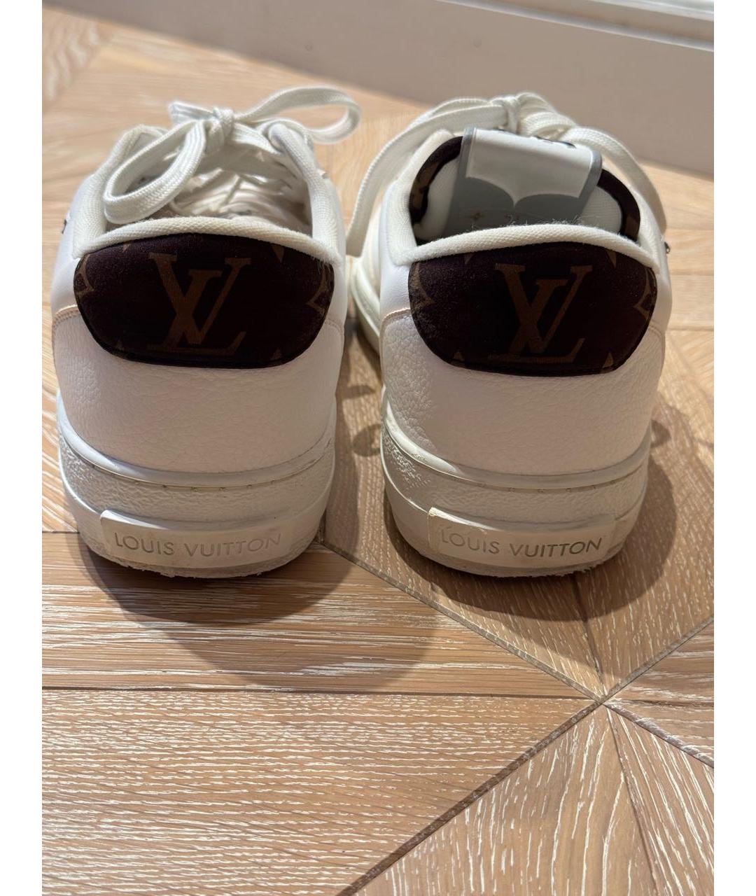 LOUIS VUITTON Белые кожаные кеды, фото 4