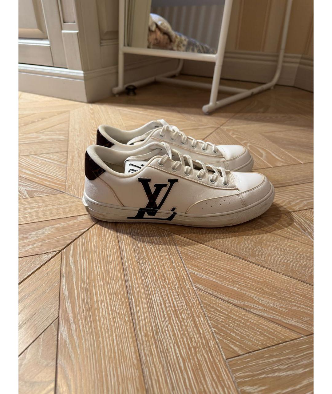 LOUIS VUITTON Белые кожаные кеды, фото 2