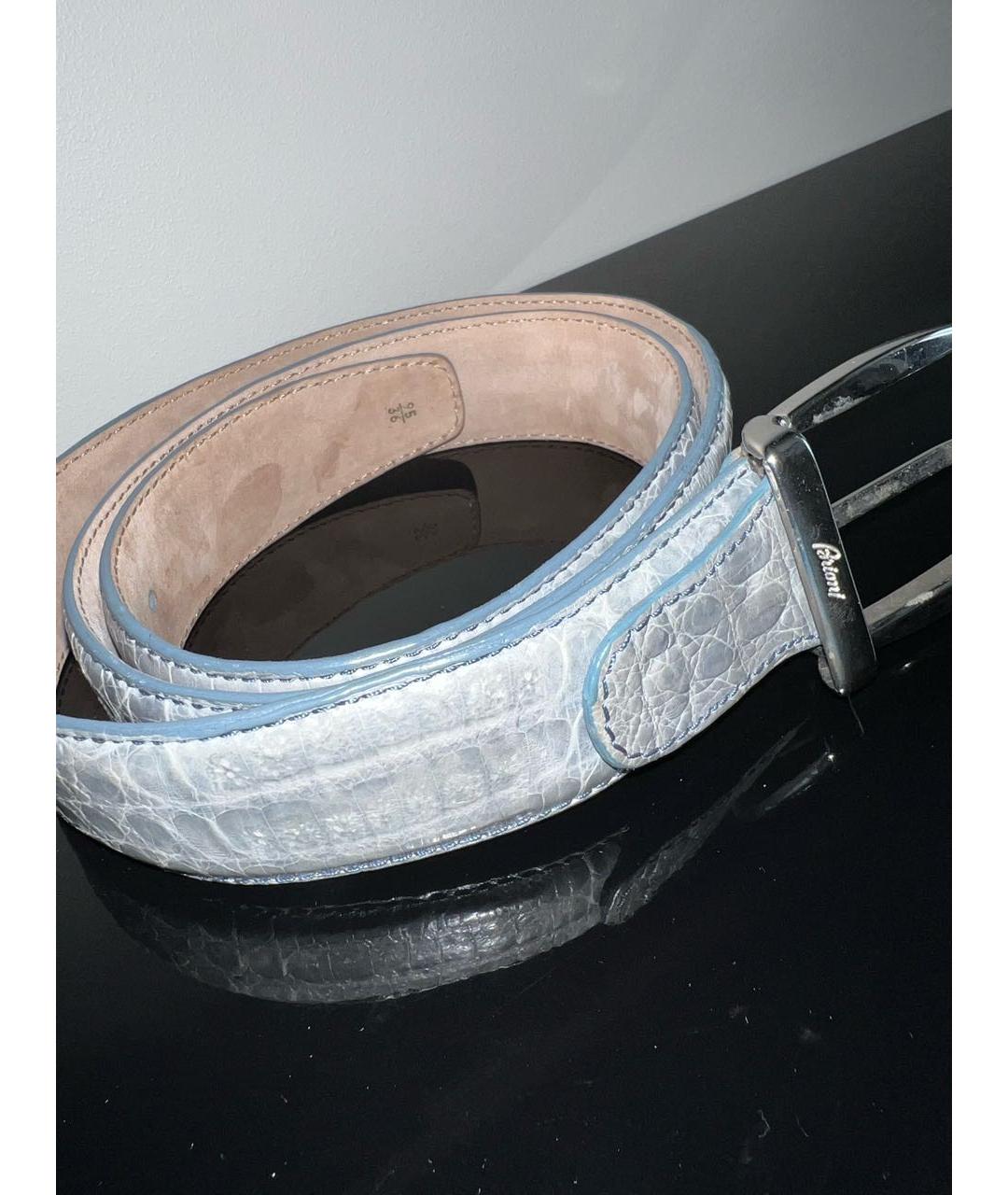 BRIONI Голубой ремень из экзотической кожи, фото 2
