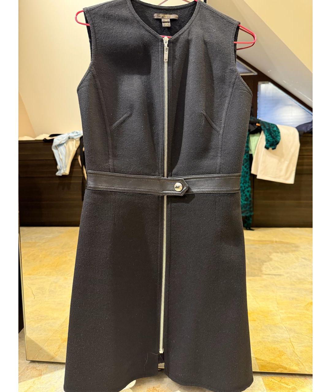 LOUIS VUITTON Черное кашемировое повседневное платье, фото 3