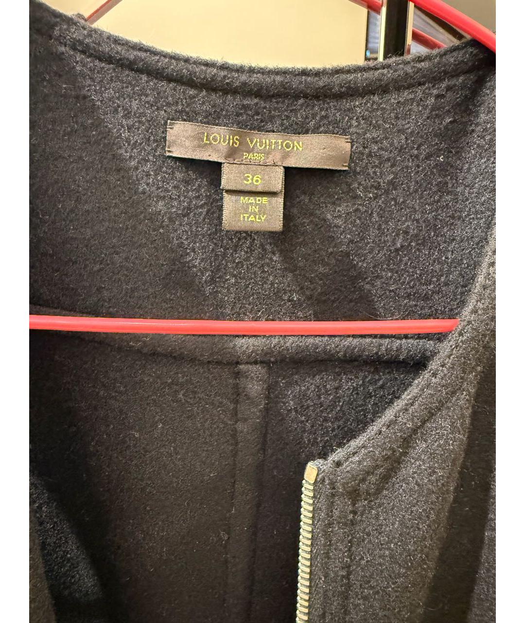 LOUIS VUITTON Черное кашемировое повседневное платье, фото 2