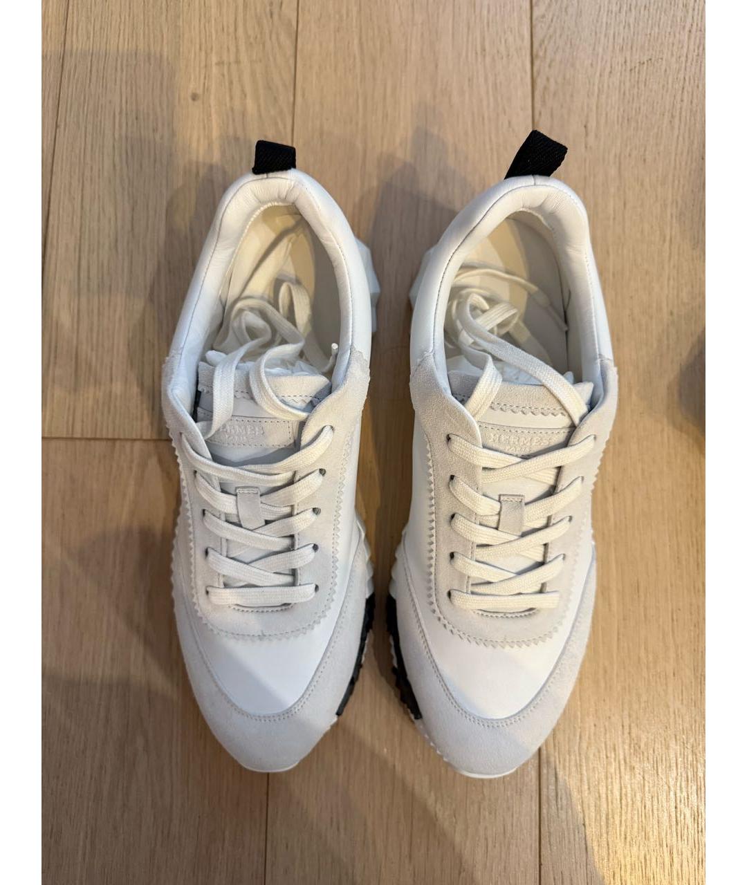 HERMES Белые кожаные низкие кроссовки / кеды, фото 3