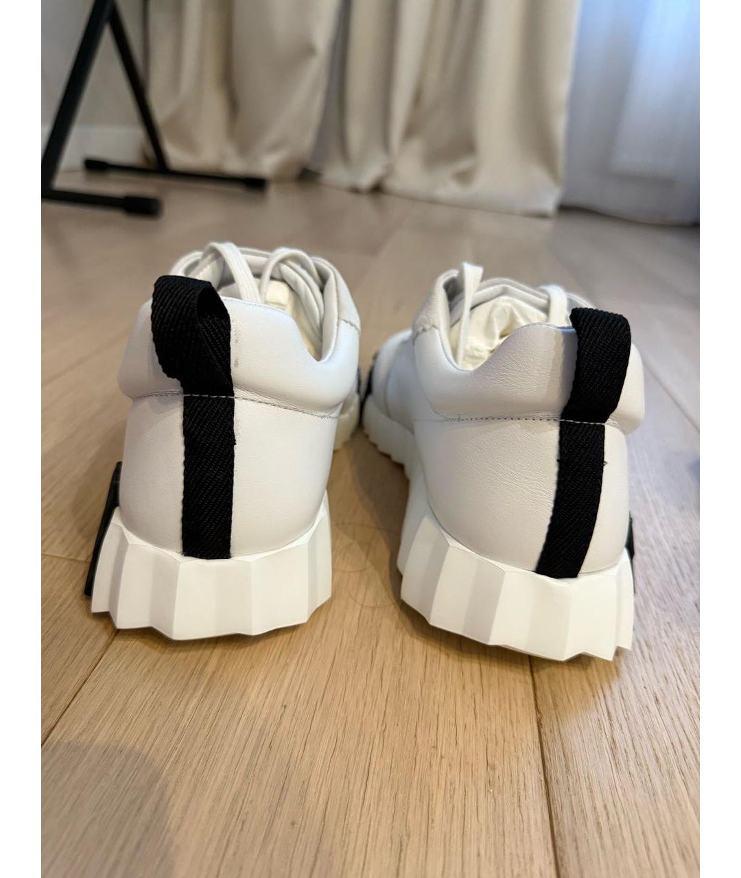 HERMES Белые кожаные низкие кроссовки / кеды, фото 4