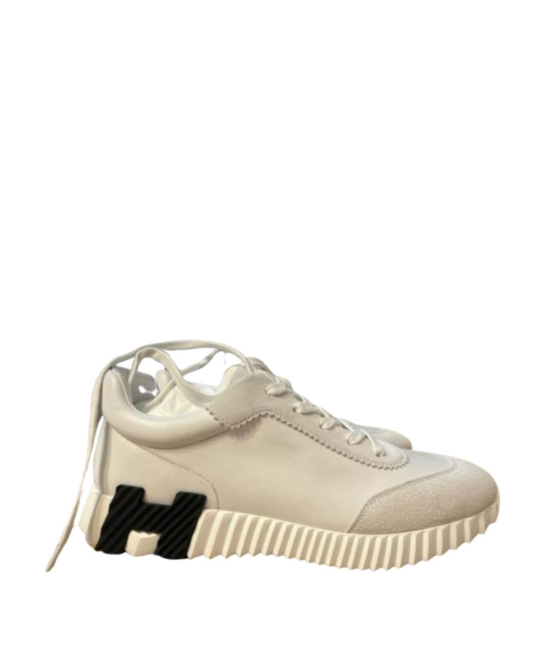 HERMES Белые кожаные низкие кроссовки / кеды, фото 1