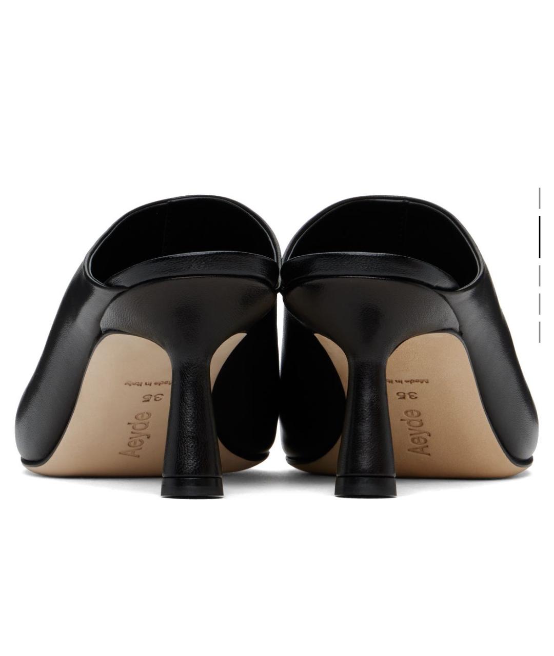 AEYDE Черные кожаные мюли, фото 3