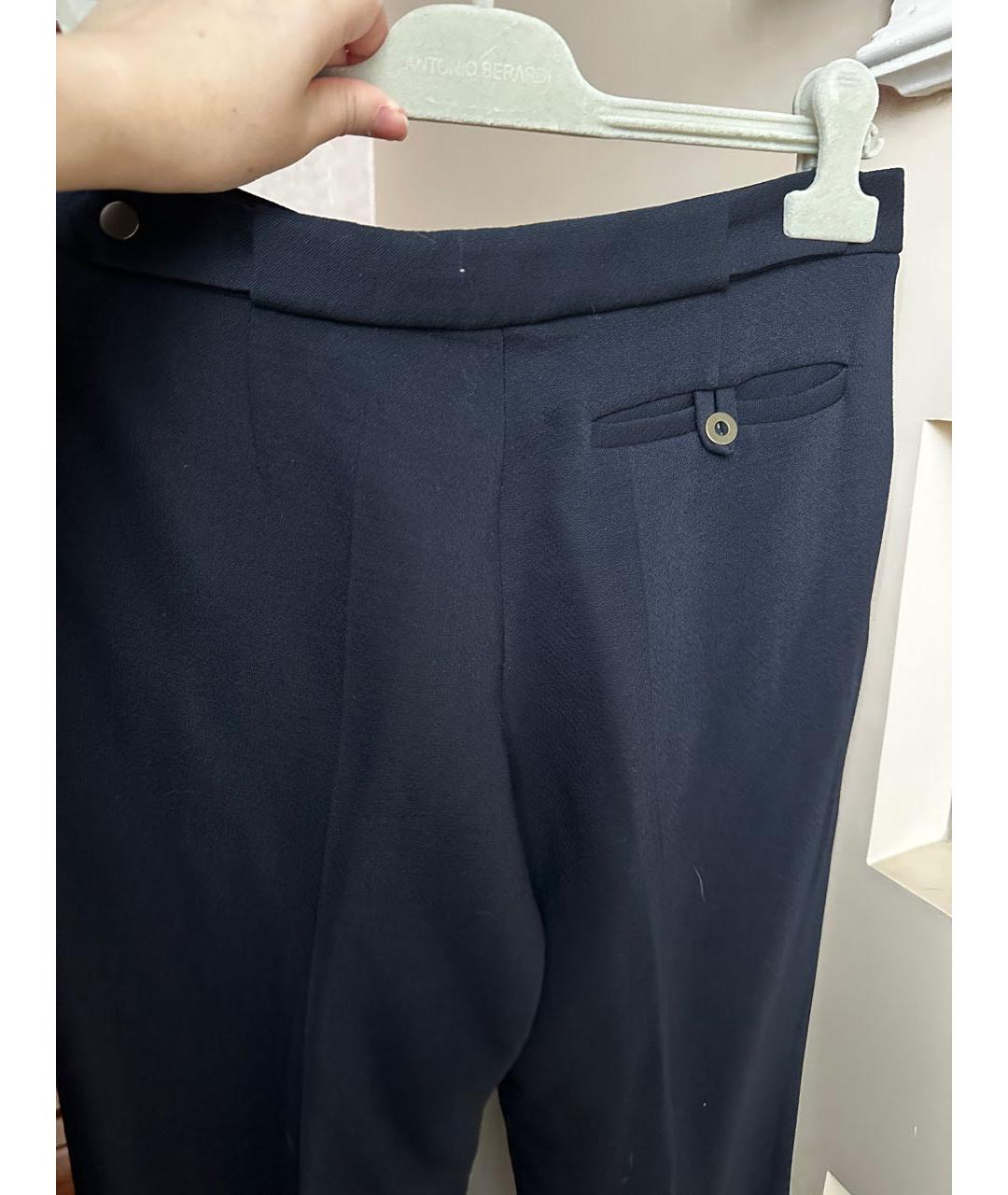 BALENCIAGA Темно-синие шерстяные брюки узкие, фото 3