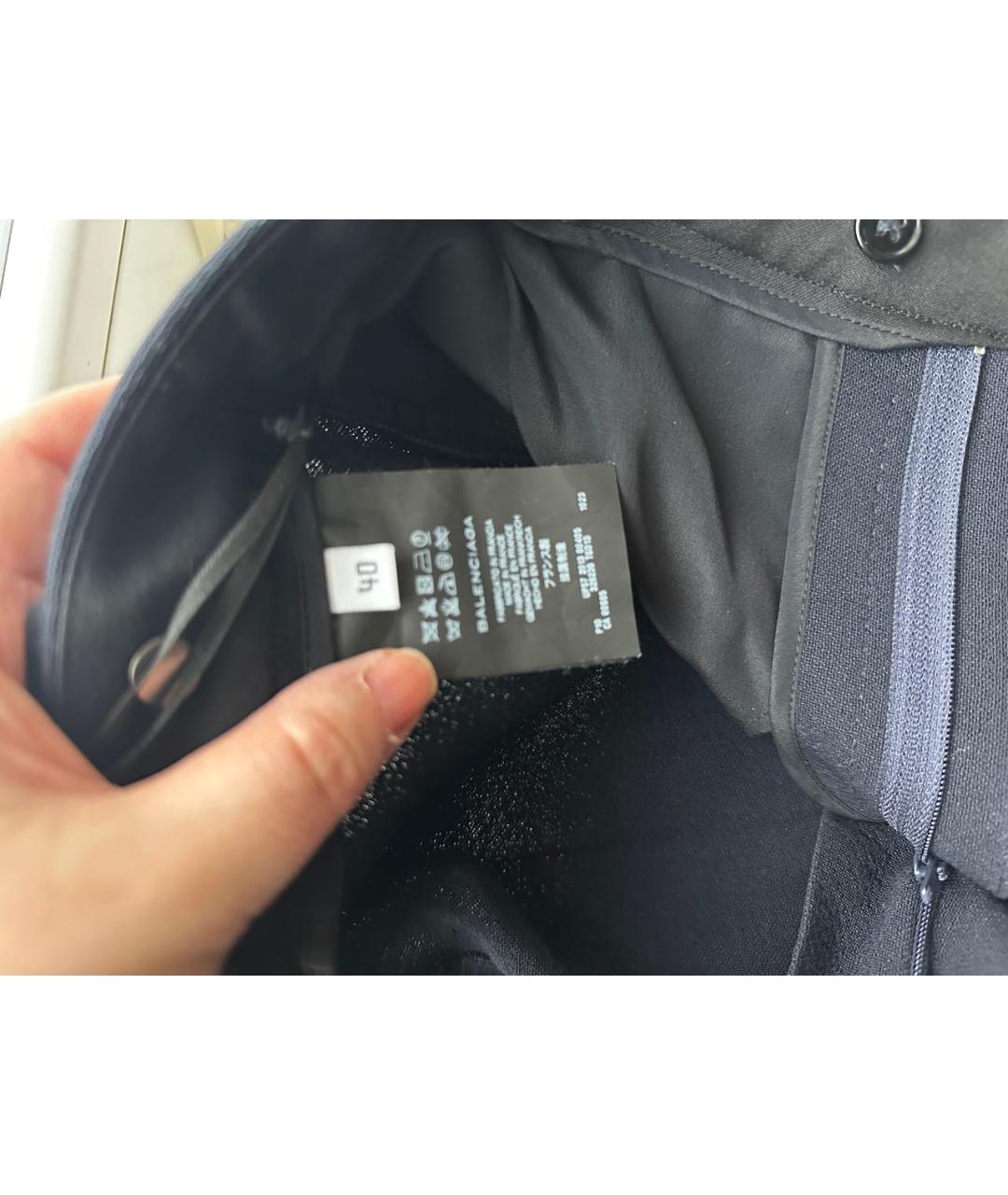 BALENCIAGA Темно-синие шерстяные брюки узкие, фото 6