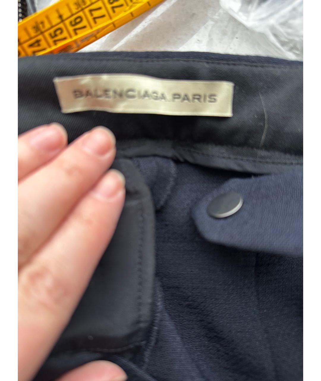 BALENCIAGA Темно-синие шерстяные брюки узкие, фото 5