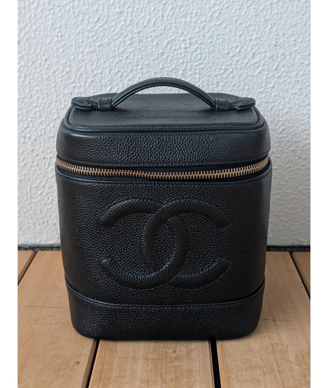 CHANEL Черная кожаная косметичка, фото 10