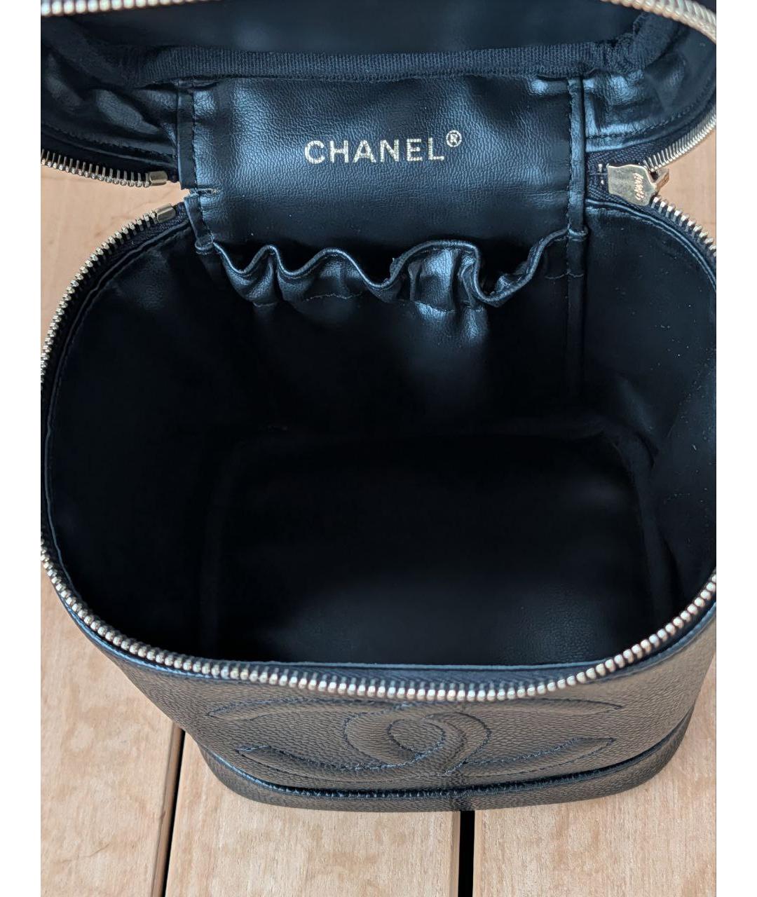 CHANEL Черная кожаная косметичка, фото 6