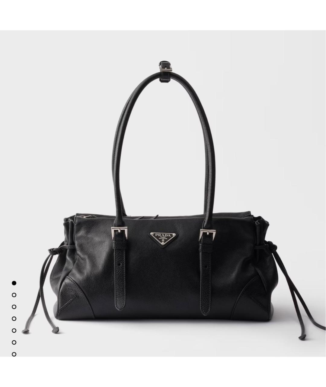 PRADA Черная кожаная сумка тоут, фото 5