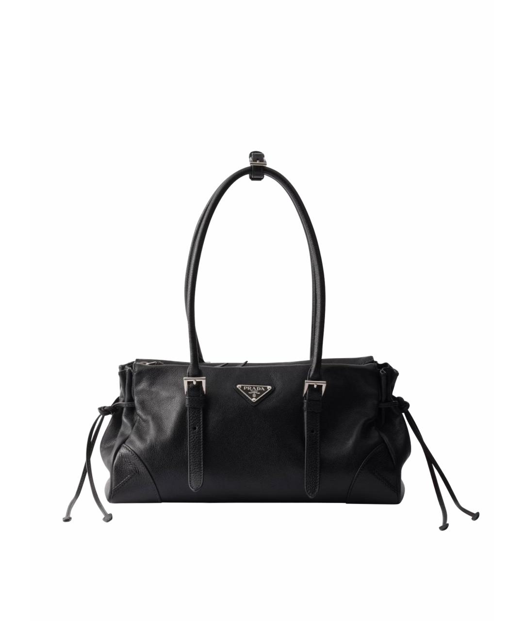 PRADA Черная кожаная сумка тоут, фото 1