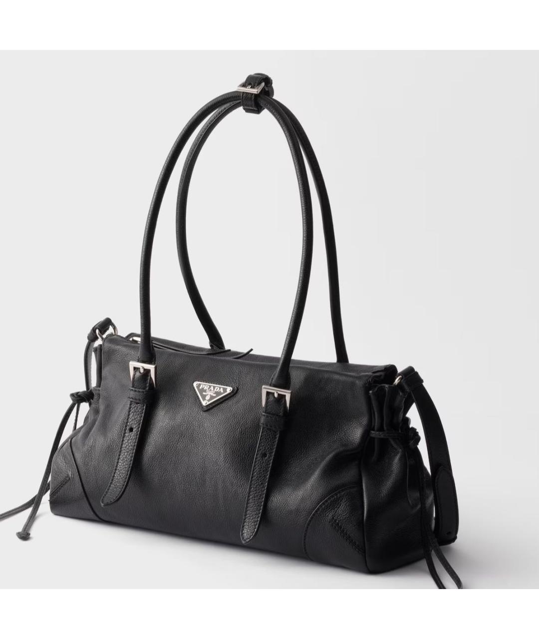 PRADA Черная кожаная сумка тоут, фото 4